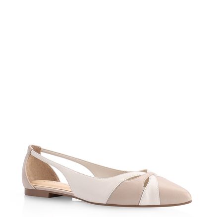 Sapatilha - Couro Bege/Off White
