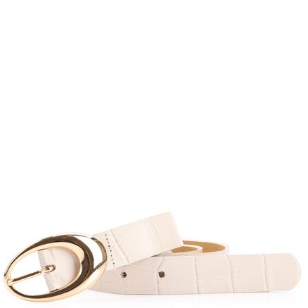 Cinto - Couro Croco Off White