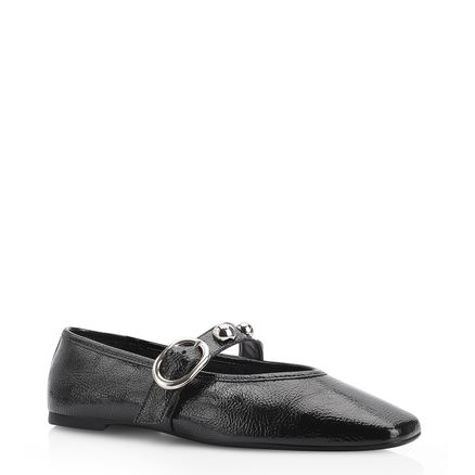Sapatilha Esferas - Verniz Preto Fivela