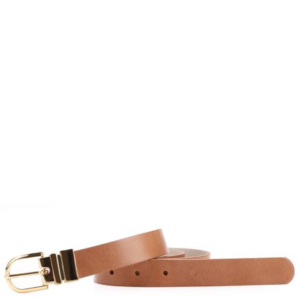 Cinto - Couro Off White/Marrom