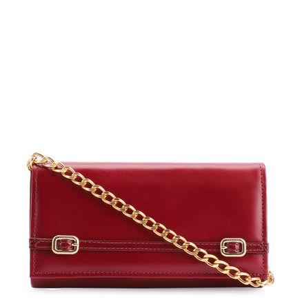 Clutch Fivelas - Couro/Verniz Vermelho Cereja