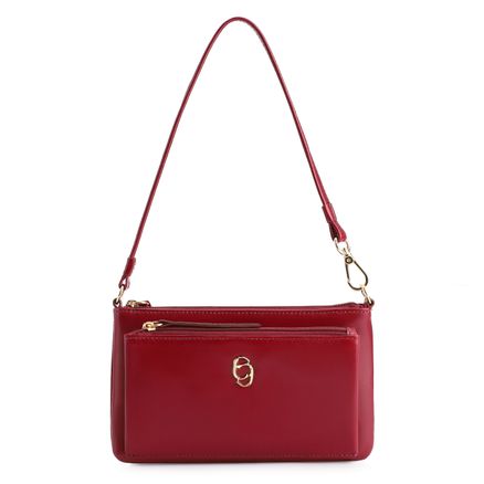 Bolsa Transversal - Couro Vermelho Cereja