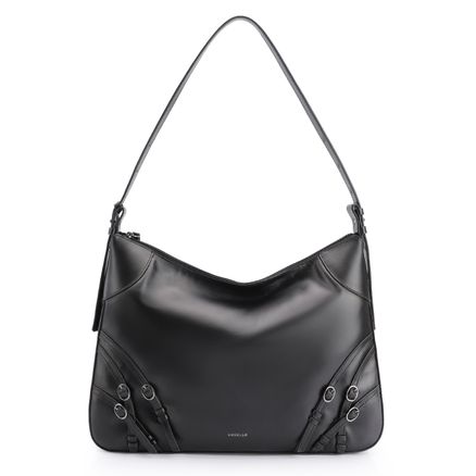 Bolsa Hobo Fivelas - Couro Preto