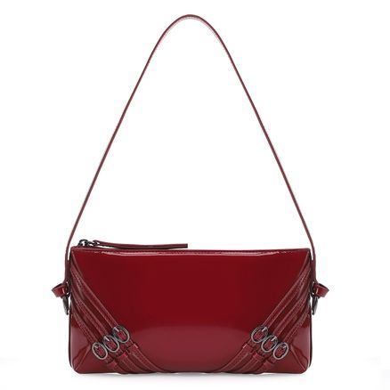 Bolsa De Ombro Fivelas - Verniz Vermelho