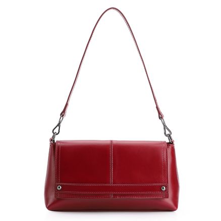 Bolsa De Ombro - Couro Vermelho Cereja/Verniz Vermelho Cereja