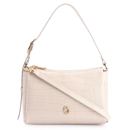 Bolsa De Ombro - Couro Croco Off White