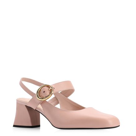 Scarpin Fivela - Couro Rosa