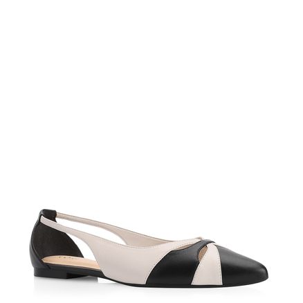 Sapatilha - Couro Preto/Off White
