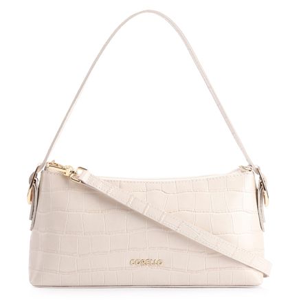 Bolsa De Ombro - Couro Croco Off White