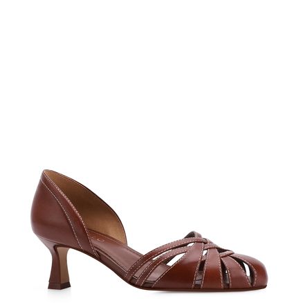 Scarpin Salto Kitten - Couro Marrom