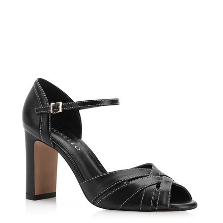 Peep Toe - Couro Preto