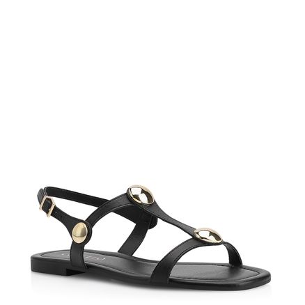 Rasteirinha - Couro Preto