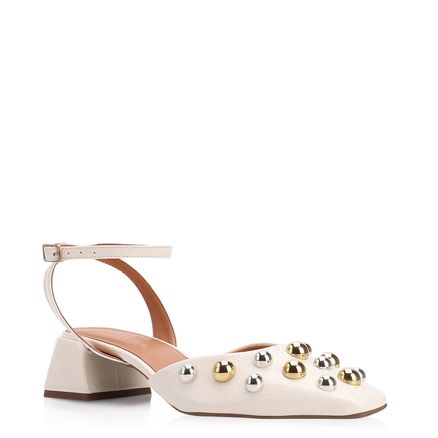Scarpin Esferas - Verniz Off White