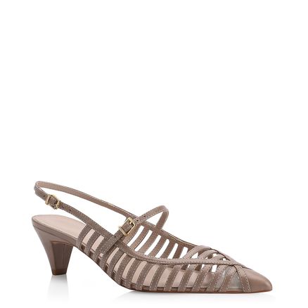 Scarpin Kitten - Couro Bege