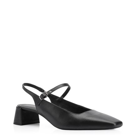 Scarpin Fivela - Couro Preto