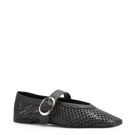 Sapatilha Fivela - Couro Preto