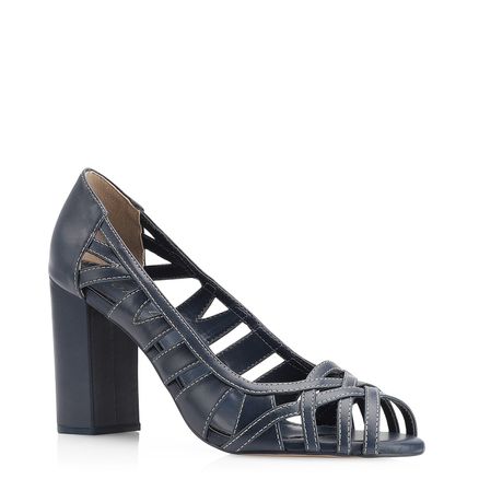 Peep Toe - Couro Azul