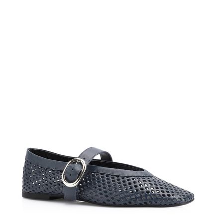 Sapatilha Fivela - Couro Azul
