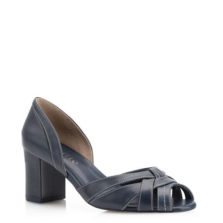 Peep Toe - Couro Azul