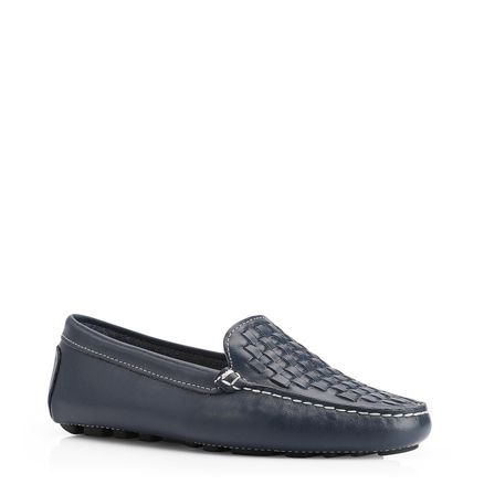 Mocassim Tressê - Couro Azul
