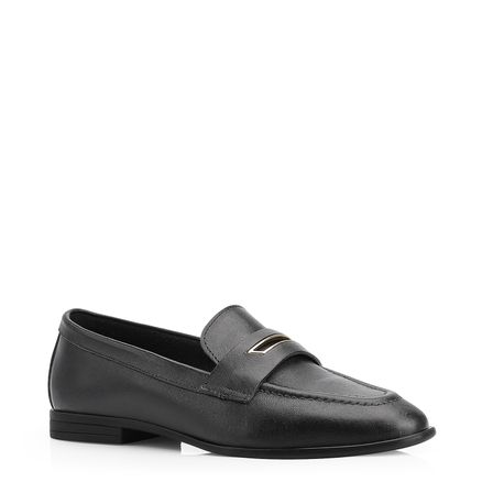 Mocassim - Couro Preto