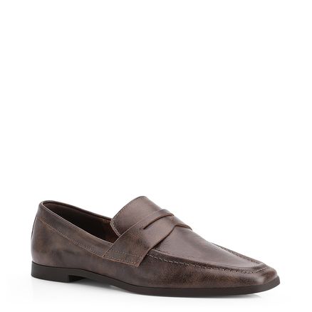 Mocassim - Couro Estonado Marrom