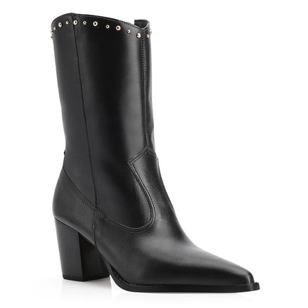 Bota Western Rebites - Couro Preto
