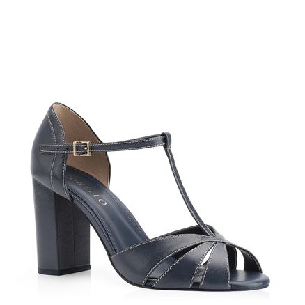 Peep Toe - Couro Azul