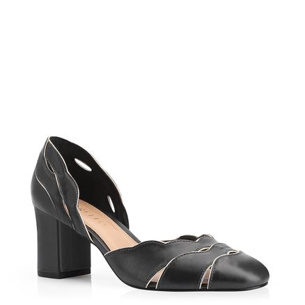 Scarpin Details - Couro Preto