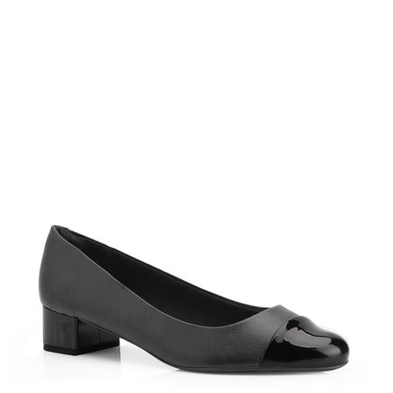 Scarpin Basic - Verniz Soft Preto/Suede Pto