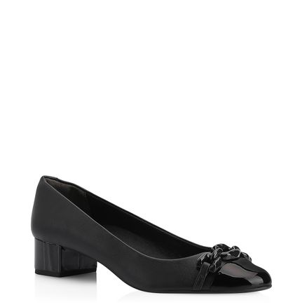 Scarpin Bridão - Alt Preto/Verniz Preto