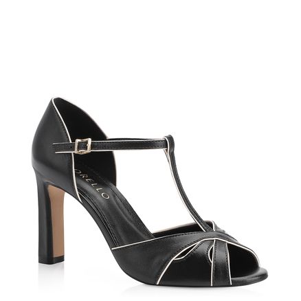 Sandália - Couro Preto/Alt Off White