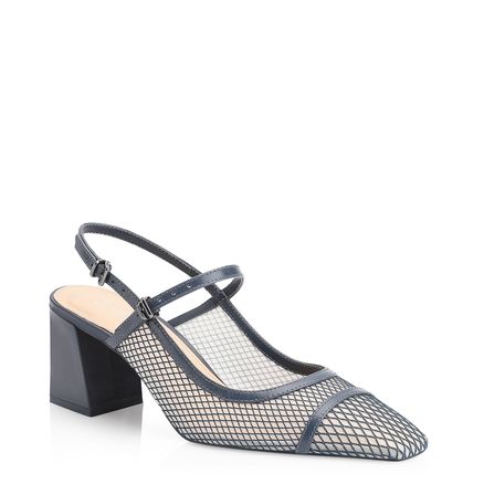 Scarpin - Tela Azul/Couro Azul