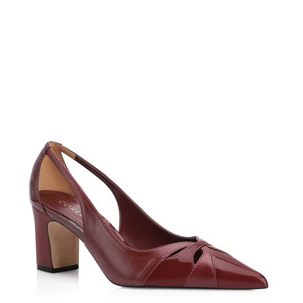 Scarpin - Couro Vinho/Verniz Vinho