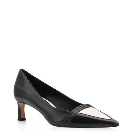 Scarpin - Couro Preto/Alt Off White