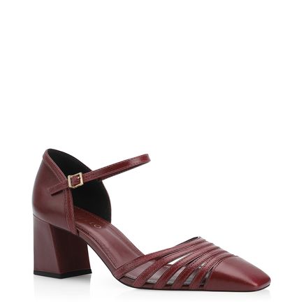 Scarpin - Couro Vinho/Verniz Vinho