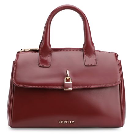 Bolsa Tote Cadeado - Couro Vinho