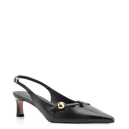 Scarpin Esferas - Couro Preto