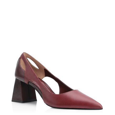 Scarpin - Couro Vinho/Couro Vinho Escuro