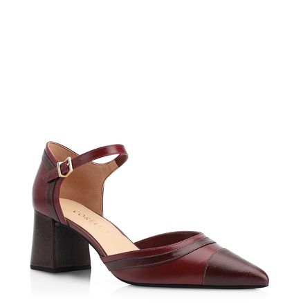 Scarpin - Couro Vinho/Couro Vinho Escuro