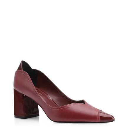 Scarpin - Couro Vinho/Verniz Vinho