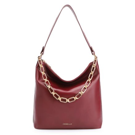 Bolsa Hobo Corrente - Couro Vinho