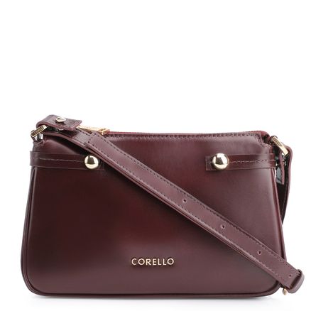 Bolsa Transversal Esfera - Couro Vinho Escuro