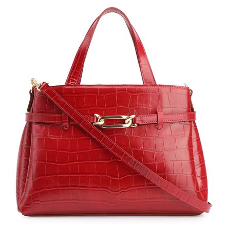 Bolsa Tote Bridão - Couro Croco Vermelho