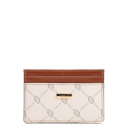 Porta Cartão - Couro Marrom/Alt Monograma Off White