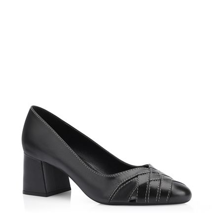 Scarpin Tressê - Couro Preto