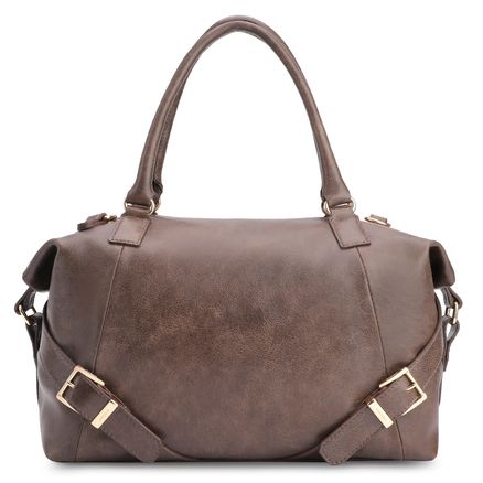 Bolsa Tote Fivelas - Couro Estonado Marrom