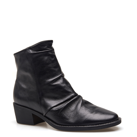 Bota Wrinkled - Couro Preto