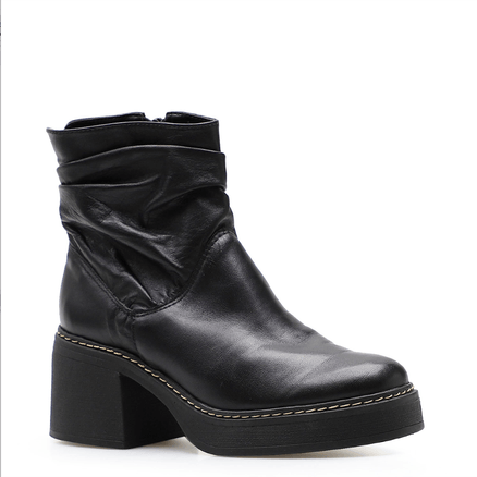 Bota Draped - Couro Preto