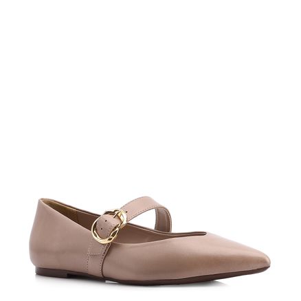 Sapatilha Fivela - Couro Bege
